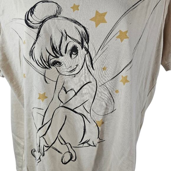 Disney's Tinkerbell Sketch Cream T-shirt Women's Large - Picture 2 of 4